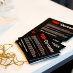 ted talk business cards on table